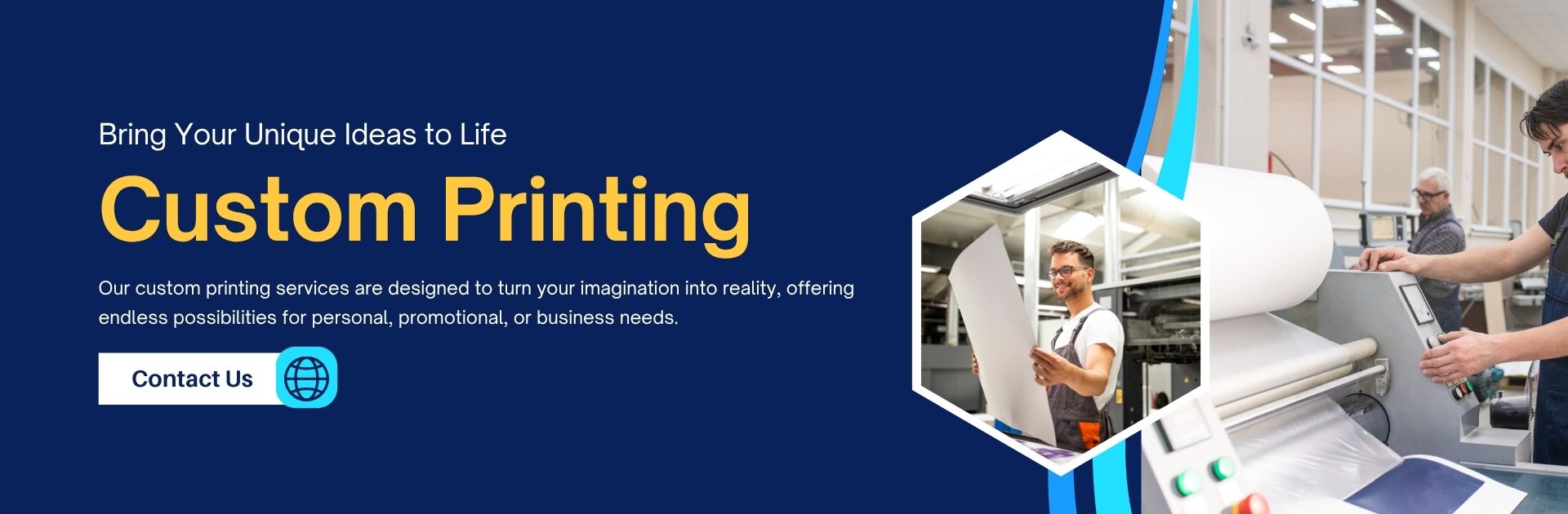 Navy and Neon Blue Modern 3d Printing Services Facebook Post